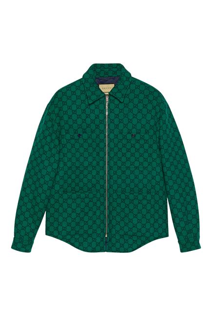 gucci overhemd den bosch|GG wool flannel padded overshirt .